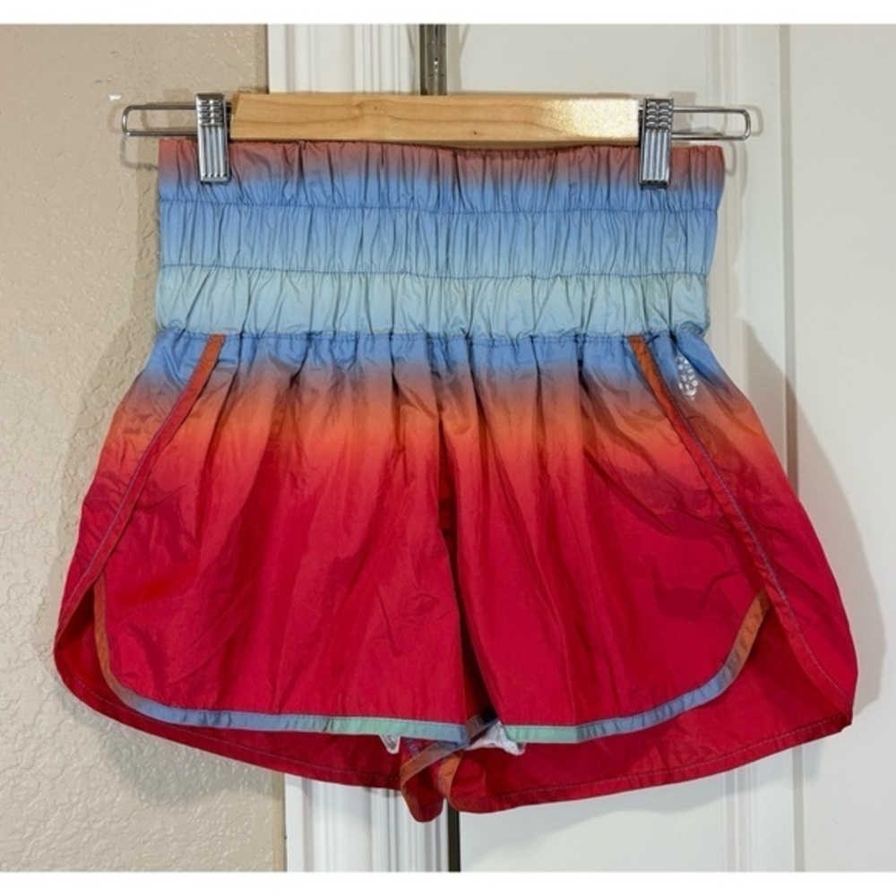 Free People The Way Home Shorts Red Blue